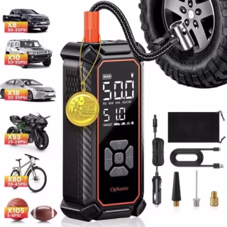 Ophanie Cordless Tire Inflator Portable Air Compressor