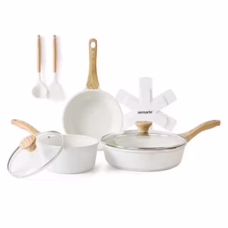 Sensarte 10-Piece Ceramic Pots and Pans Set