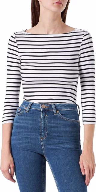 Amazon Essentials Women's Slim-Fit 3/4 Sleeve Boat Neck T-Shirt
