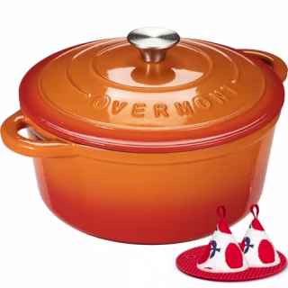 Overmont 7-Quart Enameled Cast Iron Dutch Oven