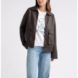 BP. Relaxed Faux Leather Jacket
