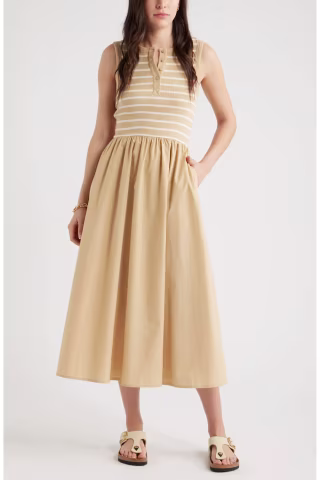 Caslon Mixed Media Dress
