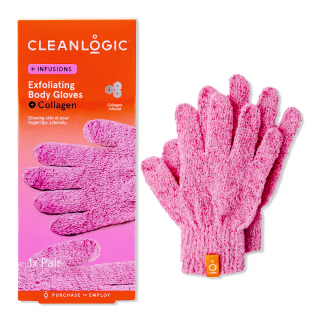 Cleanlogic Infusions Exfoliating Body Gloves + Collagen