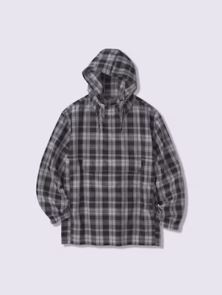 GU Unisex Checked Half Zip Parka