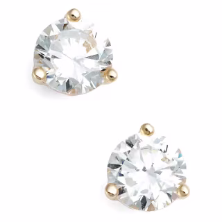 Nordstrom Gift Boxed One Carat Cubic Zirconia Stud Earrings