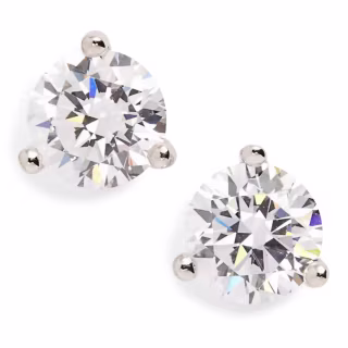 Nordstrom Gift Boxed One Carat Cubic Zirconia Stud Earrings
