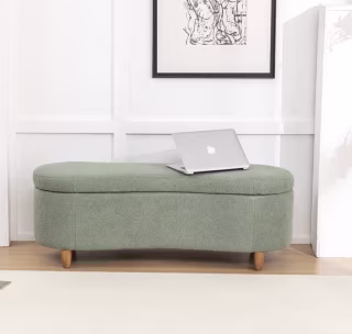 Ebern Designs Upholstered Flip Top Storage Bench