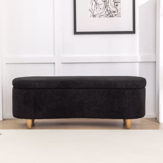 Ebern Designs Upholstered Flip Top Storage Bench