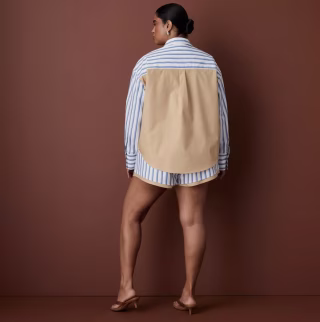 Rosie Assoulin x Target Long Sleeve Oversized Poplin Button-Down Striped Shirt