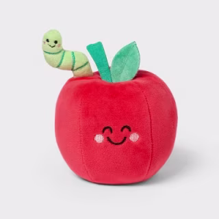 Spritz Apple with Worm Plush Classroom Decor