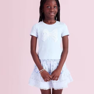 LoveShackFancy x Target Girls' Maeve Bow Appliqué T-Shirt