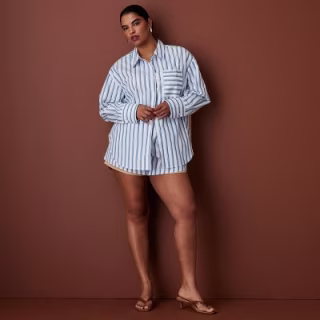 Rosie Assoulin x Target Long Sleeve Oversized Poplin Button-Down Striped Shirt