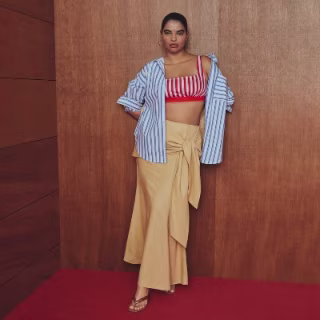 Rosie Assoulin x Target Side Tie Linen Blend Maxi Skirt