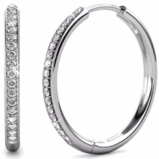 Cate & Chloe Bianca and Nadia White Gold Plated Hoop Earrings
