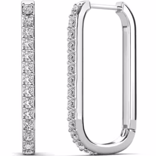 Cate & Chloe Bianca and Nadia White Gold Plated Hoop Earrings