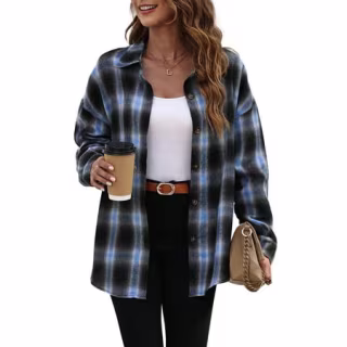 Fantaslook Plaid Flannel Button Down Shirt