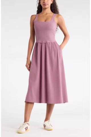 Zella Effortless Sleeveless Midi Dress
