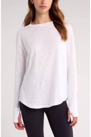 Zella Relaxed Washed 2.0 Long Sleeve Slub Tee