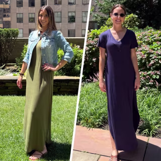Huskary Short Sleeve Loose Maxi Dress with Pockets