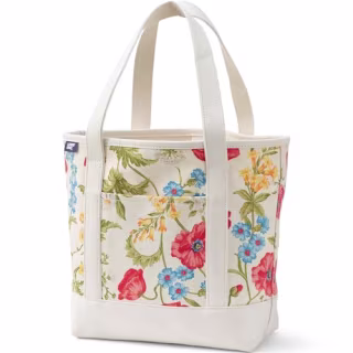 Lands’ End Medium 5-Pocket Open-Top Canvas Tote Bag