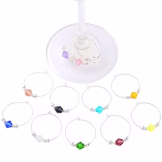 Pride & Par Beaded Wine Charms for Glasses