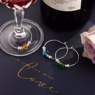 Pride & Par Beaded Wine Charms for Glasses