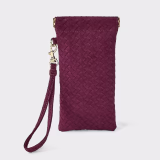 A New Day Faux Nubuck Woven Facile Frame Glasses Case