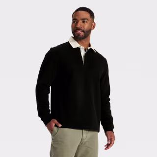 Goodfellow & Co Men's Long Sleeve Rugby Shirt