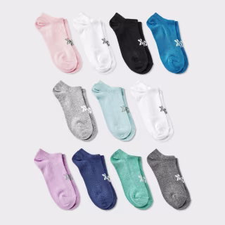 All in Motion Women's Lightweight Everyday No Show Socks (11 Pack)