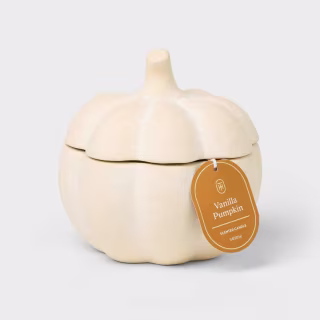 Threshold Rustic Ceramic Pumpkin Candle in Vanilla Pumpkin (3 Wick)