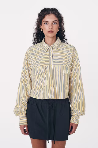 Rowie Cole Stripe Crop Shirt