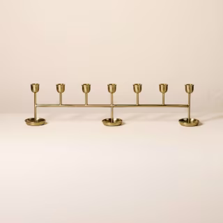 Hearth & Hand with Magnolia Metal Tabletop Brass Candelabra