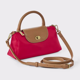 A New Day Elongated Nylon Top Handle Crossbody Bag