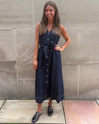 Scenario Sleeveless Denim Midi Dress