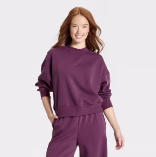 All in Motion Airy Sleek Pique Crewneck Sweatshirt