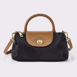 A New Day Elongated Nylon Top Handle Crossbody Bag