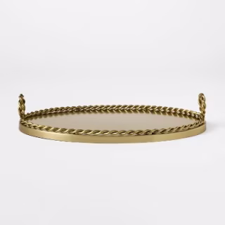 Threshold X Studio McGee Metal Braided Oval Decorative Tray 