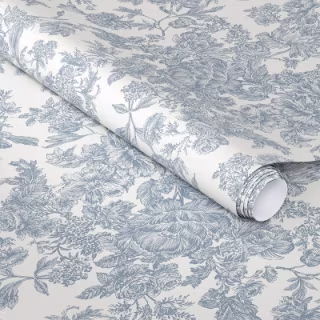 Threshold Toile Blue Floral Peel and Stick Wallpaper 