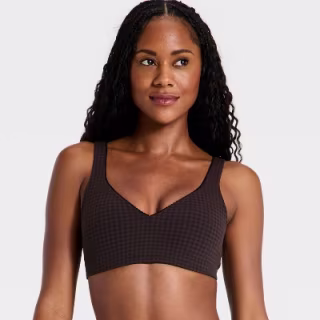 All In Motion Everyday Soft Light Support Printed Scallop Trim Sports Bra