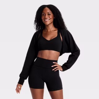 All in Motion Long Sleeve Cotton Balance Cropped Shrug
