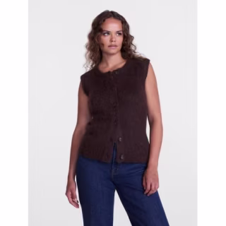 Scenario Button Front Textured Sweater Vest