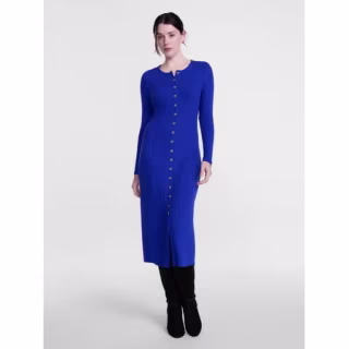 Scenario Cardigan Midi Dress with Long Sleeves