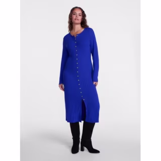 Scenario Cardigan Midi Dress with Long Sleeves