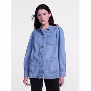 Scenario Chore Jacket with Long Puff Sleeves