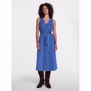 Scenario Sleeveless Denim Midi Dress