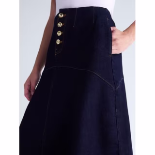 Scoop Flare Midi Skirt