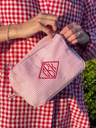 Bessette Seersucker Makeup Bag