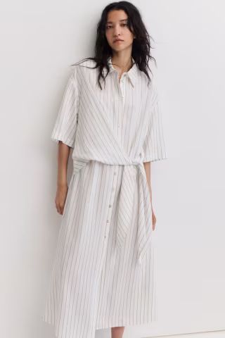 H&M Tie-Detail Shirt Dress