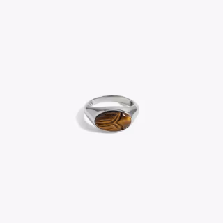 Awe Inspired Carved Gemstone Deathwatch Beetle Ring