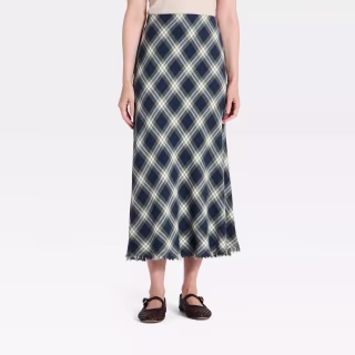 Universal Thread Plaid Midi Skirt
